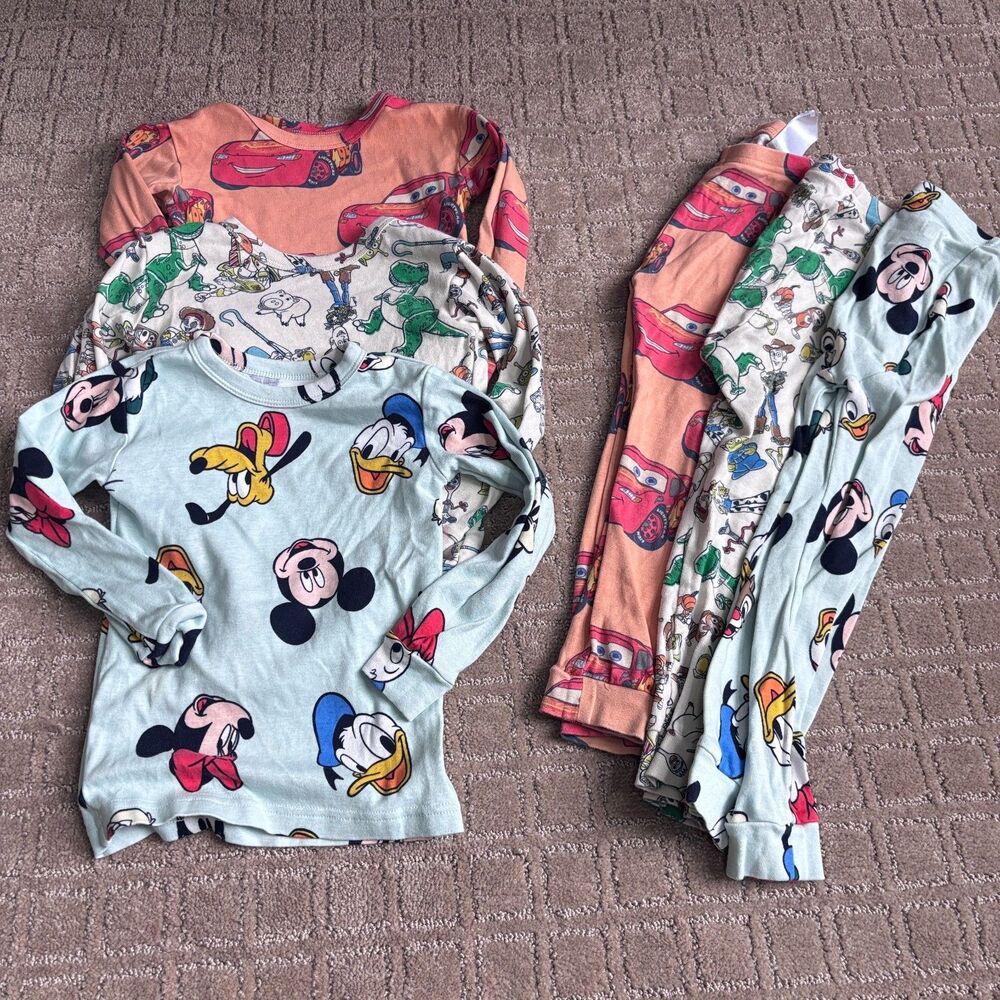 Baby Gap Disney Pixar 2-Piece PJ Sets 4T Year Toy Story Lightning McQueen Mickey